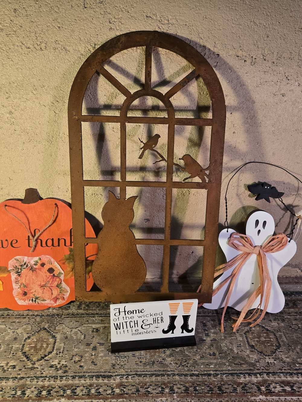 Lot of Hanging Halloween Decorations Wall Decor Spooky Ghosts Pumpkins etc.